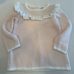 Janie and jack light pink toddler sweater with ruffle detail